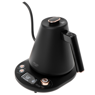 Adler Kettle | AD 1349 | Electric | 1100 W | 1 L | Stainless steel | 360° rotational base | Black / Gold