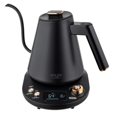 Adler Kettle | AD 1349 | Electric | 1100 W | 1 L | Stainless steel | 360° rotational base | Black / Gold