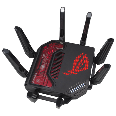 WiFi 7 Tri-band Gaming Router | ROG Rapture GT-BE19000 | 802.11ax | 10 / 100 / 1000 Mbit / s | Ethernet LAN (RJ-45) ports 1 | Mesh Support Yes | MU-MiMO Yes | 4G / 5G | Antenna type External