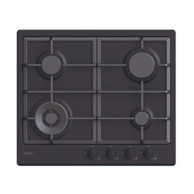 Candy Hob | CHG6BFB4WB | Gas | Number of burners / cooking zones 4 | Knobs | Black