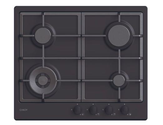 Candy Hob | CHG6BFB4WB | Gas | Number of burners / cooking zones 4 | Knobs | Black