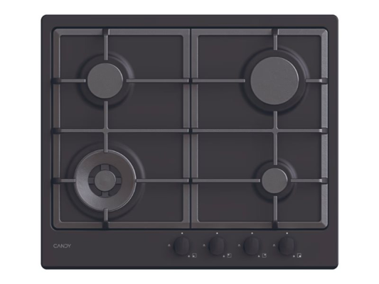 Candy Hob | CHG6BFB4WB | Gas | Number of burners / cooking zones 4 | Knobs | Black