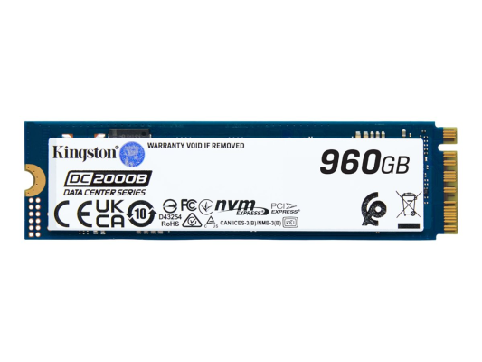 Kingston SSD | DC2000B | 960 GB | SSD form factor M.2 2280 | Solid-state drive interface PCIe NVMe Gen 4.0 (x4) | Read speed 7000 MB / s | Write speed 1300 MB / s