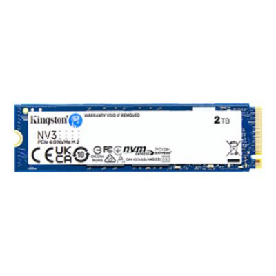 Kingston SSD | NV3 | 2000 GB | SSD form factor M.2 2280 | Solid-state drive interface PCIe NVMe Gen 4.0 (x4) | Read speed 6000 MB / s | Write speed 5000 MB / s