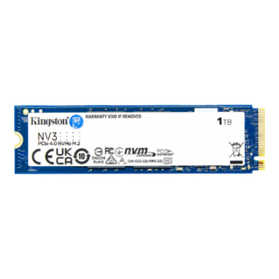 Kingston SSD | NV3 | 1000 GB | SSD form factor M.2 2280 | Solid-state drive interface PCIe NVMe Gen 4.0 (x4) | Read speed 6000 MB / s | Write speed 4000 MB / s