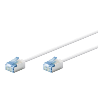 Goobay 74326 Ultra-Flexible CAT 6A Patch Cable, Slim, U / FTP, 0.15 m, White | Goobay