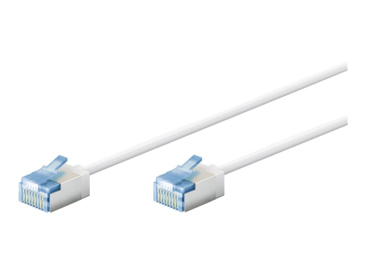 Goobay 74326 Ultra-Flexible CAT 6A Patch Cable, Slim, U / FTP, 0.15 m, White | Goobay