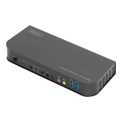 Digitus KVM Switch, 2-Port, 4K60Hz, 2 x DP in, 1 x DP / HDMI out | DS-12850