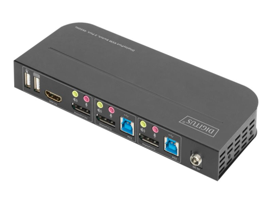 Digitus KVM Switch, 2-Port, 4K60Hz, 2 x DP in, 1 x DP / HDMI out | DS-12850