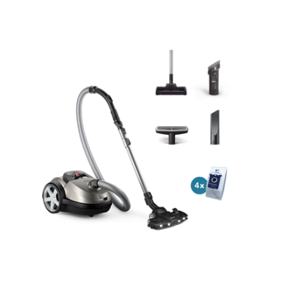 Philips Vacuum cleaner | XD8152 / 12 | Bagged | Power 900 W | Dust capacity 4 L | Pearl Metal