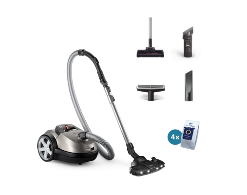 Philips Vacuum cleaner | XD8152 / 12 | Bagged | Power 900 W | Dust capacity 4 L | Pearl Metal