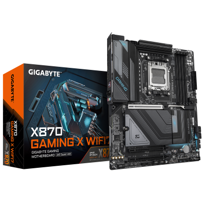 Gigabyte X870 GAMING X WIFI7 | Processor family AMD | Processor socket AM5 | DDR5 DIMM | Supported hard disk drive interfaces SATA, M.2 | Number of SATA connectors 4