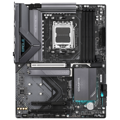 Gigabyte X870 EAGLE WIFI7 | Processor family AMD | Processor socket AM5 | DDR5 DIMM | Supported hard disk drive interfaces SATA, M.2 | Number of SATA connectors 4