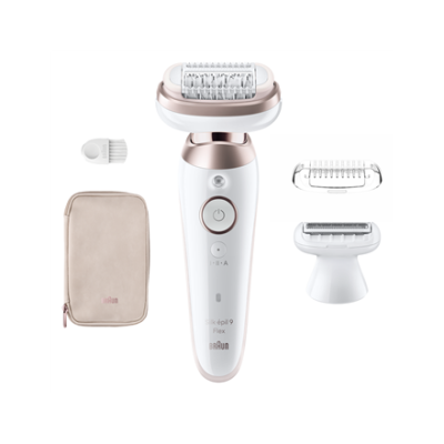 Braun Epilator | SES9-030 3D Silk-Epilk 9 Flex | Operating time (max) 50 min | Number of power levels 2 | Wet & Dry | White / Rose