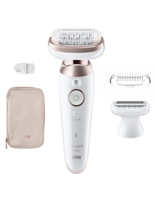 Braun Epilator | SES9-030 3D Silk-Epilk 9 Flex | Operating time (max) 50 min | Number of power levels 2 | Wet & Dry | White / Rose