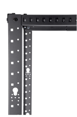 SOMI Networks | 42U, 19" Double Open Frame with Adjustable Depth | 42U-RD-BC | Black | Depth: 60cm - 100cm