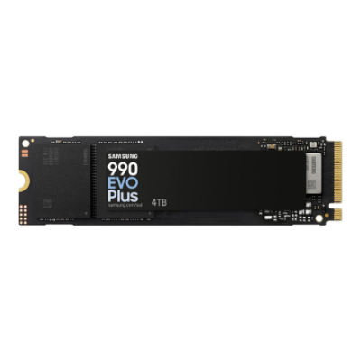 Samsung 990 EVO Plus | 4000 GB | SSD form factor M.2 2280 | Solid-state drive interface PCIe 4.0 x4 / 5.0 x2 NVMe 2.0 | Read speed 7250 MB / s | Write speed 6300 MB / s