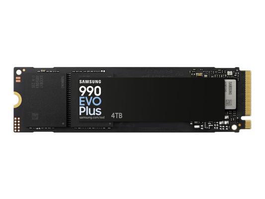 Samsung 990 EVO Plus | 4000 GB | SSD form factor M.2 2280 | Solid-state drive interface PCIe 4.0 x4 / 5.0 x2 NVMe 2.0 | Read speed 7250 MB / s | Write speed 6300 MB / s