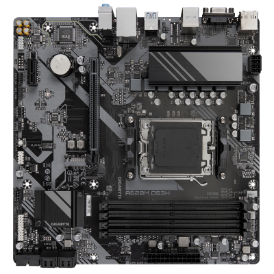 Gigabyte A620M DS3H | Processor family AMD | Processor socket AM5 | DDR5 | Supported hard disk drive interfaces M.2, SATA | Number of SATA connectors 4