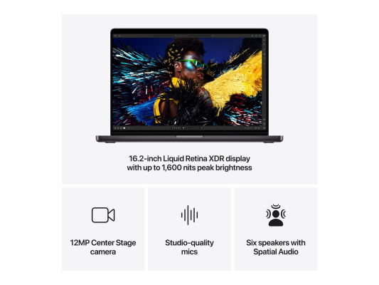 Apple MacBook | Pro | Space Black | 16 " | 3456 x 2234 pixels | Apple M4 Pro | 48 GB | Solid-state drive capacity 512 GB | Apple M4 Pro chip 14-core CPU / 20-core GPU | macOS | 802.11ax | Bluetooth version 5.3 | Keyboard language R