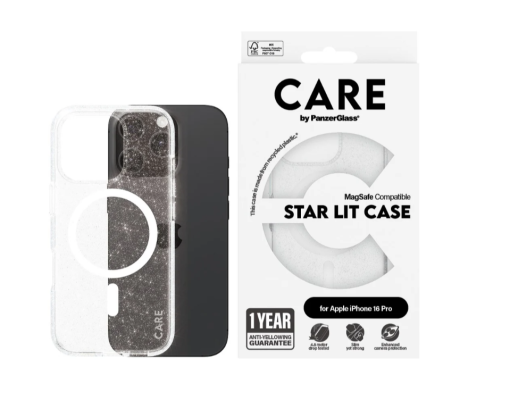 CARE Flagship Case | Back cover | Apple | iPhone 16 Pro | Recycled plastic | White | Urban Combat Star Lit with MagSafe