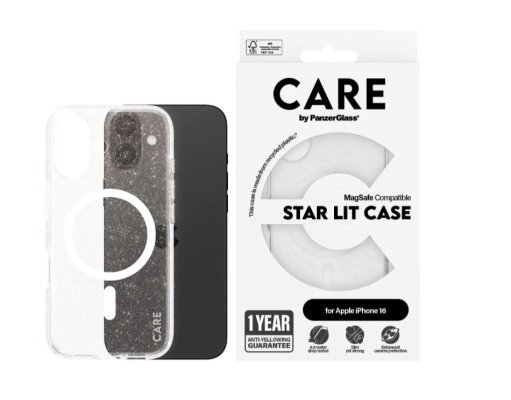 CARE Flagship Case | Back cover | Apple | iPhone 16 | Recycled plastic | White | Urban Combat Star Lit with MagSafe
