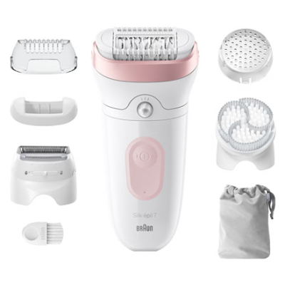 Braun | Epilator | Silk-épil Series 7 7-060 | Operating time (max) 40 min | Number of power levels 1 | Wet & Dry | White / Pink