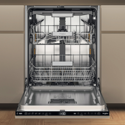 Whirlpool Dishwasher | W7I HF60 TU | Built-in | Width 59.8 cm | Number of place settings 15 | Number of programs 8 | Energy efficiency class A | Black