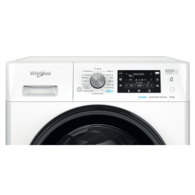 Whirlpool Washing machine | FFD 9489 BV EE | Energy efficiency class A | Front loading | Washing capacity 9 kg | 1400 RPM | Depth 63 cm | Width 59.5 cm | LCD | Steam function | White