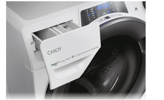 Candy Washing Machine with Dryer | RPW 41066BWMR8-S | Energy efficiency class A / D | Front loading | Washing capacity 10 kg | 1400 RPM | Depth 58 cm | Width 60 cm | Display | Digit | Drying system | Drying capacity 6 kg | Steam fu