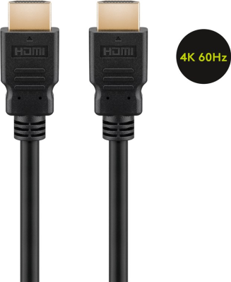 Goobay 60627 High Speed HDMI Cable with Ethernet, 4K / 60Hz, Black | HDMI | 15 m