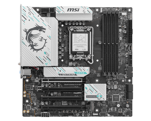 MSI B860M GAMING PLUS WIFI | Processor family Intel | Processor socket LGA1851 | DDR5 | Supported hard disk drive interfaces SATA, M.2 | Number of SATA connectors 4