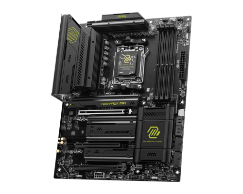 MSI MAG B850 TOMAHAWK MAX WIFI | Processor family AMD | Processor socket AM5 | DDR5 | Supported hard disk drive interfaces SATA, M.2 | Number of SATA connectors 4