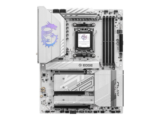 MSI MPG B850 EDGE TI WIFI | Processor family AMD | Processor socket AM5 | DDR5 | Supported hard disk drive interfaces SATA, M.2 | Number of SATA connectors 4