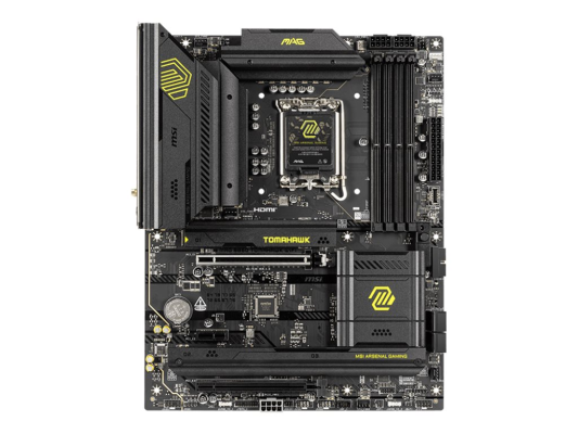 MSI MAG B860 TOMAHAWK WIFI | Processor family Intel | Processor socket LGA1851 | DDR5 | Supported hard disk drive interfaces SATA, M.2 | Number of SATA connectors 4