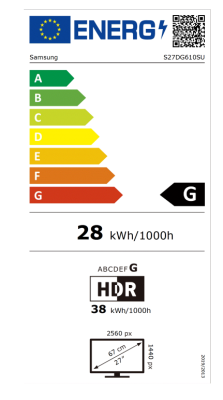 Samsung | LS27DG610SUXEN | 27 " | OLED | QHD | 16:9 | 240 Hz | 0.03 ms | 2560 x 1440 pixels | 250 cd / m² | HDMI ports quantity 2 | Silver