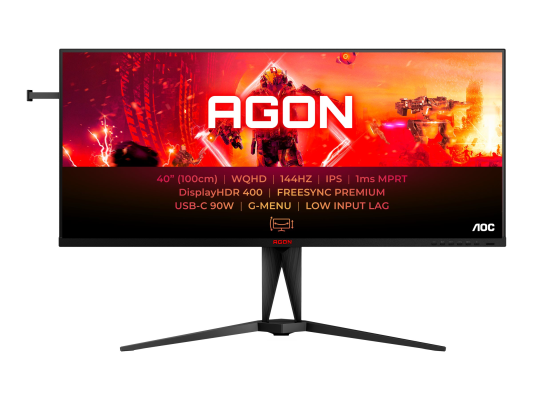 AOC | AG405UXC | IPS | WQHD | 21:9 | 144 Hz | 1 ms | 3440 x 1440 pixels | 350 cd / m² | HDMI ports quantity 2 | Black