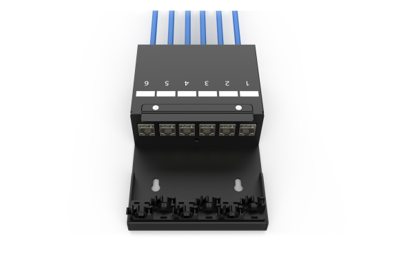 Digitus Consolidation point box, 6-port Keystone modules with intelligent cable manager | DN-93708-6