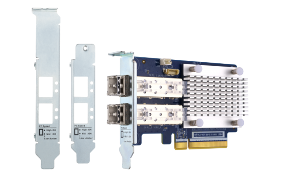 QNAP Dual-port 16Gb Enhanced Gen 5 Fibre Channel expansion Card with SFP+ transceivers | QXP-16G2FC