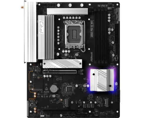 ASRock B860 PRO RS WIFI | Processor family Intel | Processor socket LGA1851 | DDR5 | Supported hard disk drive interfaces SATA, M.2 | Number of SATA connectors 4