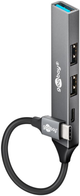 Goobay Slim 4-Port USB Hub, USB-C to USB-C / USB-A, 5 Gbit / s | 74459