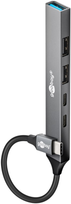 Goobay Slim 5-Port USB Hub, USB-C to USB-C / USB-A, 5 Gbit / s | 74460