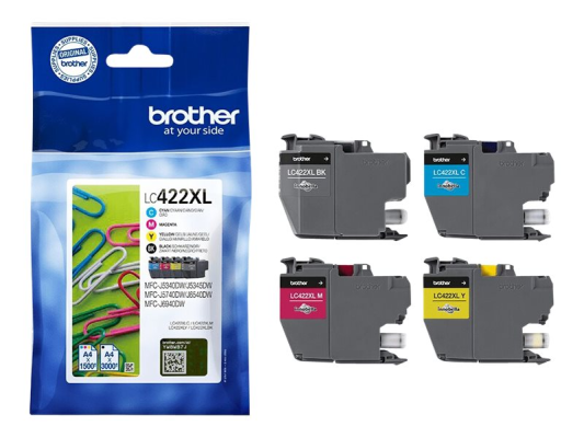 Brother LC422XLVAL | Ink Cartridge | Black, Cyan, Magenta, Yellow