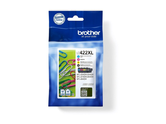 Brother LC422XLVAL | Ink Cartridge | Black, Cyan, Magenta, Yellow