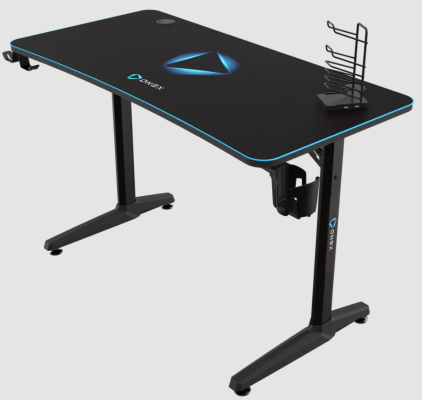Onex | Gaming Desk w / Cup holder, headset hook, Gamepad holder, Full coverage mouse pad | GD1200H | Black