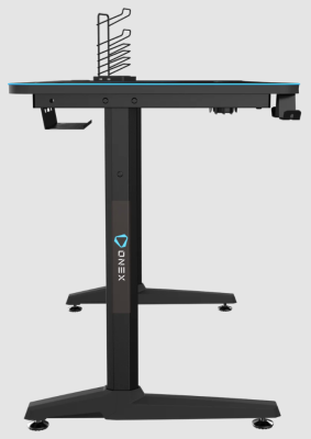 Onex | Gaming Desk w / Cup holder, headset hook, Gamepad holder, Full coverage mouse pad | GD1200H | Black