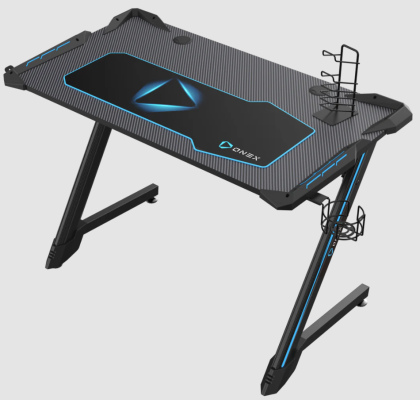 Onex | RGB Gaming Desk w / Cup holder, headset hook, Gamepad holder, 114cm(w) | GD1200Z | Black