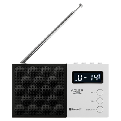 Adler | Digital Radio - PLL AM / FM | AD 1908 | Alarm function | White / Black