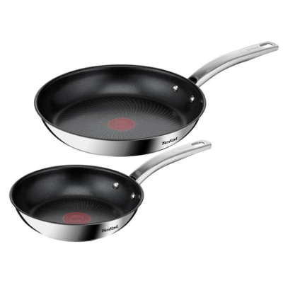 TEFAL | Pan Set | Intuition B817S255 | Frying | Diameter 20 / 26 cm | Suitable for induction hob | Fixed handle | Black / Silver