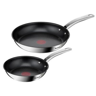 TEFAL | Pan Set | Intuition B817S255 | Frying | Diameter 20 / 26 cm | Suitable for induction hob | Fixed handle | Black / Silver